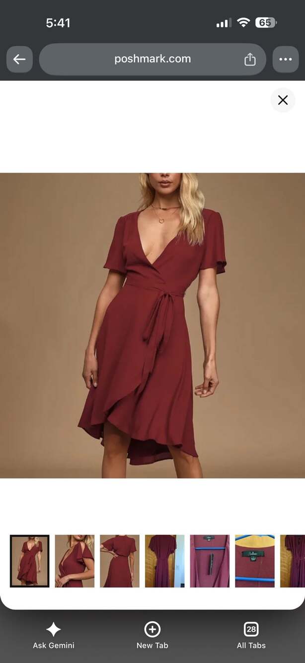 Lulus My Philosophy Burgundy Wrap Dress Size S